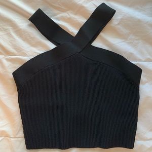 Sculpt Knit Criss Cross Cropped Tank
Ribbed halter top szM